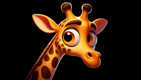 3D cute adorable giraffe cartoonの素材