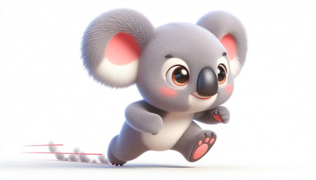 3D funny baby koala cartoonの素材