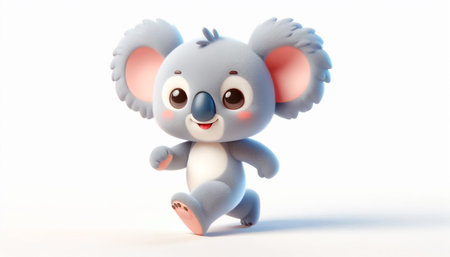 3D funny baby koala cartoonの素材