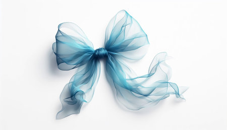 Abstract bow represented by soft silk floating gently in the backgroundの素材
