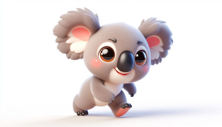 3D funny baby koala cartoonの素材