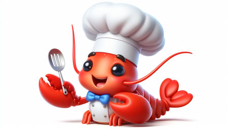 3D funny lobster cartoonの素材