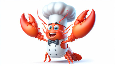 3D funny lobster cartoonの素材