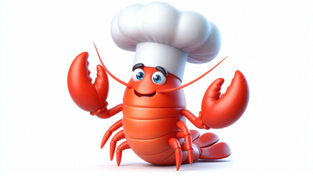 3D funny lobster cartoonの素材