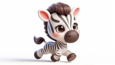 Funny lovely zebra cartoonの素材