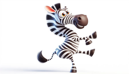 Funny lovely zebra cartoonの素材