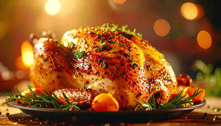 Roast turkey for Christmas dinner or Thanksgiving day dinnerの素材