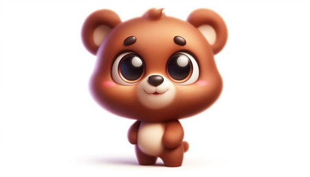 Funny cartoon a brown bearの素材