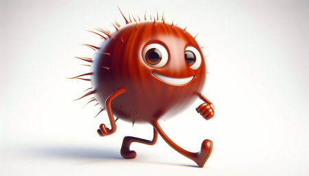 Adorable 3D chestnut cartoon. autumn fruitsの素材