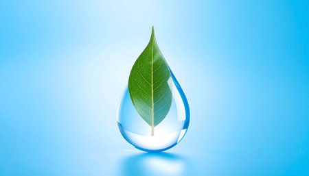 The connection between plants and water. The concept of sustainability, the essence of natureの素材