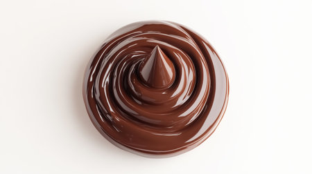 Closeup of chocolate candy isolated on white backgroundの素材