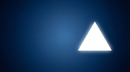 Abstract minimalist background with triangular glowing lightの素材