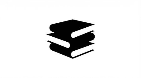 Illustration silhouette of a stack of books logoの素材