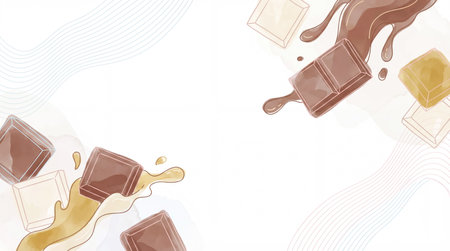 Abstract chocolate bar design illustration in pastel tonesの素材