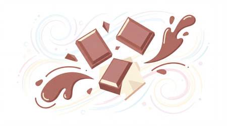 Abstract chocolate bar design illustration in pastel tonesの素材