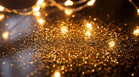 Sparkling golden lights for christmas backgroundの素材