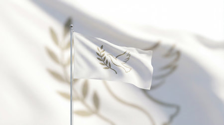 Peace flag waving in the windの素材