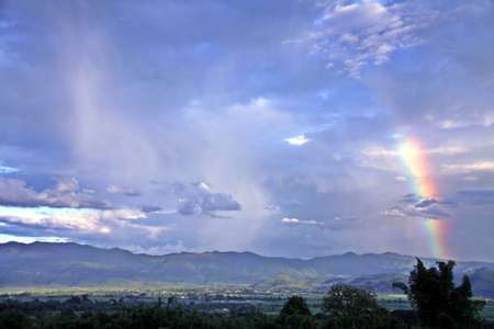 raining & rainbowの写真素材