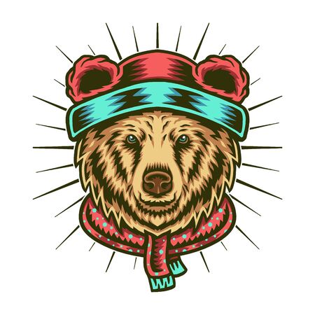 Vector illustration of bear winterのイラスト素材