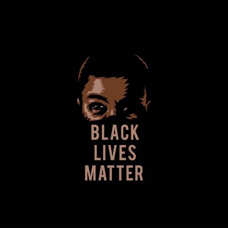 Vector illustration of black lives matter, isolated on black backgroundのイラスト素材