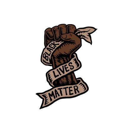 Vector illustration of black lives matter, hand drawn line with digital colorのイラスト素材