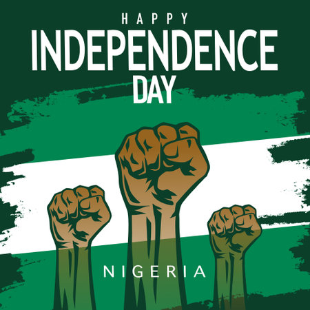 Happy independence day Nigeria greetings. vector illustration designのイラスト素材