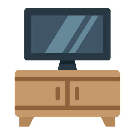 TV bench flat icon, furniture and interiorのイラスト素材