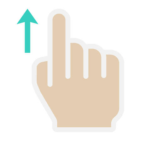 Swipe up flat icon, touch and hand gesturesのイラスト素材