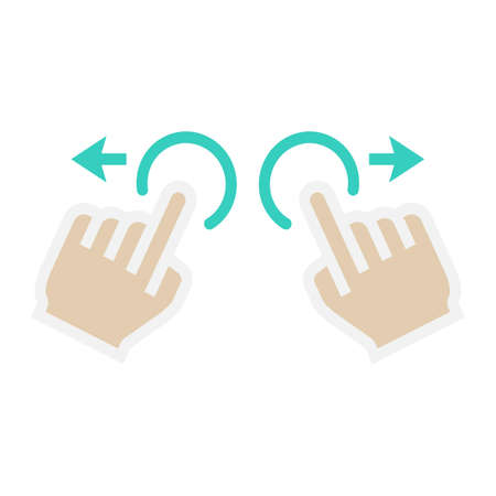 Two hand zoom in flat icon, touch and gestureのイラスト素材
