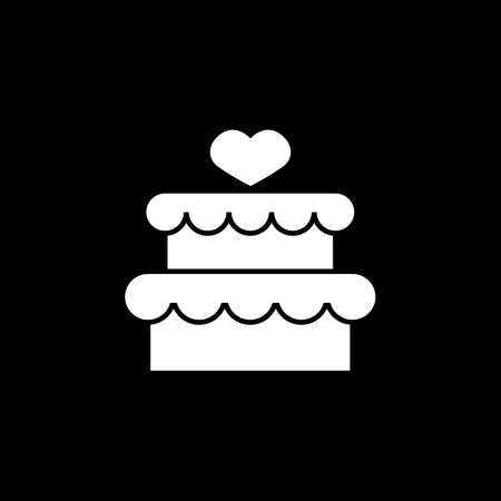 Cake with hearth iconのイラスト素材