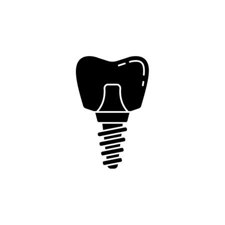 Dental implant solid iconのイラスト素材