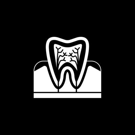 Tooth anatomy solid iconのイラスト素材