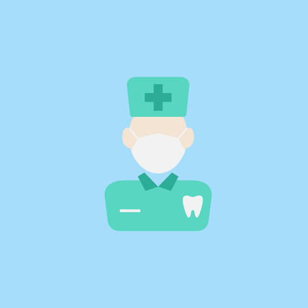 Dentist flat iconのイラスト素材