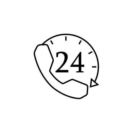 Full time call services line iconのイラスト素材