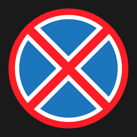 Clearway and no parking sign flat icon, Traffic and road sign, vector graphics, a solid pattern on a black background, eps 10のイラスト素材