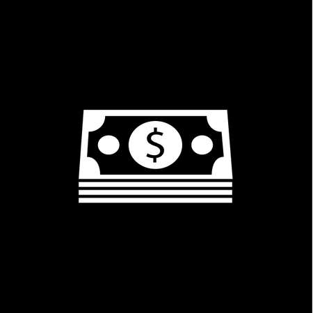 Bundle of money coin solid icon, finance and business, dollars sign vector graphics, a filled pattern on a black background, eps 10.のイラスト素材