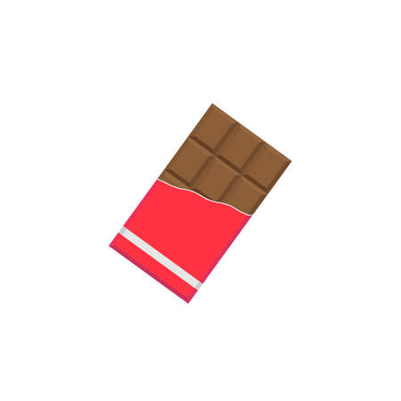 Chocolate bar flat icon, food drink elements, sweets sign, a colorful solid pattern on a white...