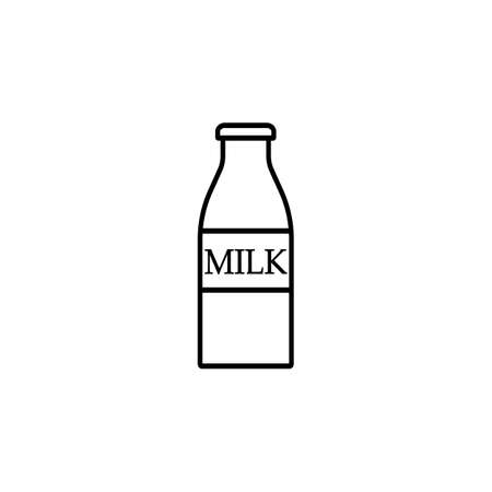 Bottle of milk line icon, food drink elements, dairy sign, a linear pattern on a white background, eps 10.のイラスト素材