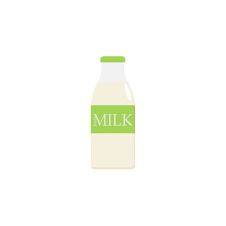 Bottle of milk flat icon, food drink elements, dairy sign, a colorful solid pattern on a white background, eps 10.のイラスト素材