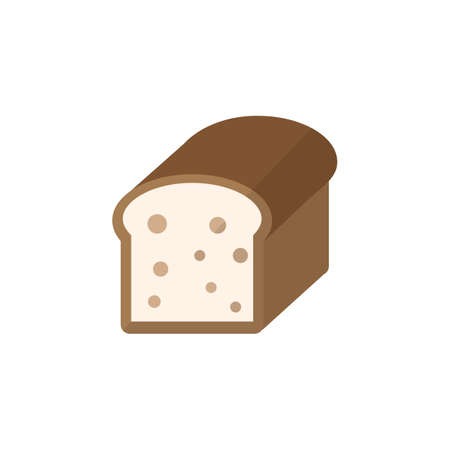 Bread flat icon, food drink elements, bakery product sign, a colorful solid pattern on a white...