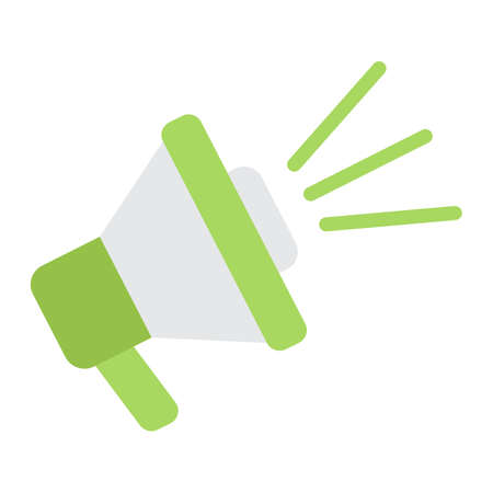 Loudspeaker flat icon, megaphone and website button, horn vector graphics, a colorful solid pattern on a white background, eps 10.のイラスト素材