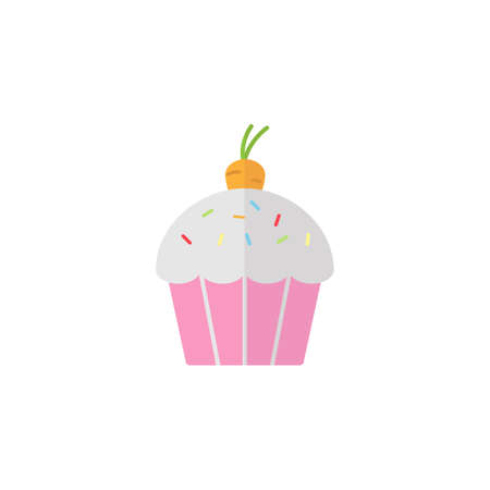 Easter cake with carrot flat icon,