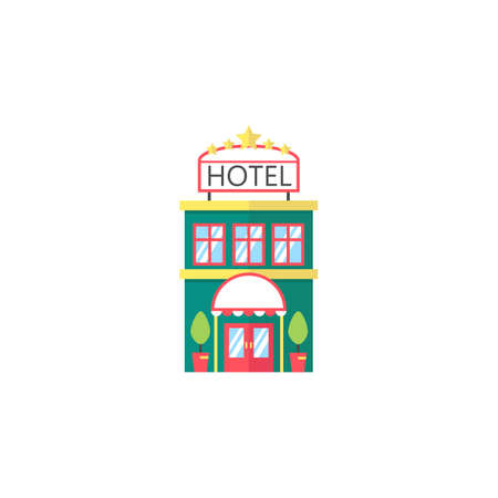 Hotel flat icon, travel tourismのイラスト素材