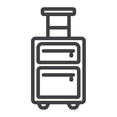 Luggage line icon, travel and tourism, suitcase vector graphics, a linear pattern on a white backgroundのイラスト素材