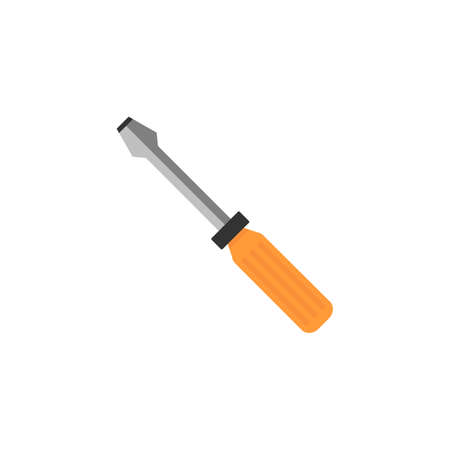 Screwdriver flat icon, build repair elements, construction tool, a colorful solid pattern on a white background, eps 10.のイラスト素材