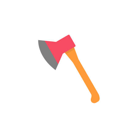 Axe flat icon, build repair elements, construction tool, a colorful solid pattern on a white background, eps 10.のイラスト素材