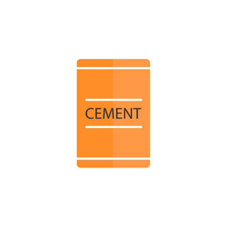 Cement bag flat icon, build repair elements, construction tool, a colorful solid pattern on a white background, eps 10.のイラスト素材