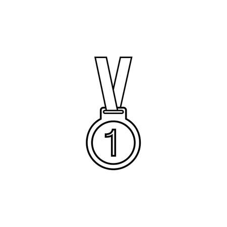 Medal line icon, sport and champion element, first place vector graphics, a linear pattern on a white background, eps 10.のイラスト素材