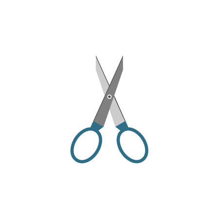 Scissors flat icon, tailor and school element, Web mobile vector graphics, a colorful solid pattern on a white background, eps 10.のイラスト素材