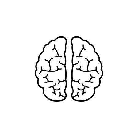 Brain line icon, Medical and school element, Think and idea vector graphics, a linear pattern on a white background, eps 10.のイラスト素材